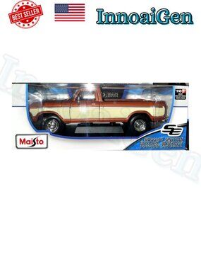 maisto 1979 ford f150 pick-up 1:18 diecast truck metallic brown cream nib 70s